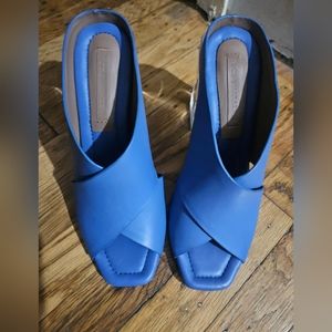 Brand new size 7.5 blue and clear heels